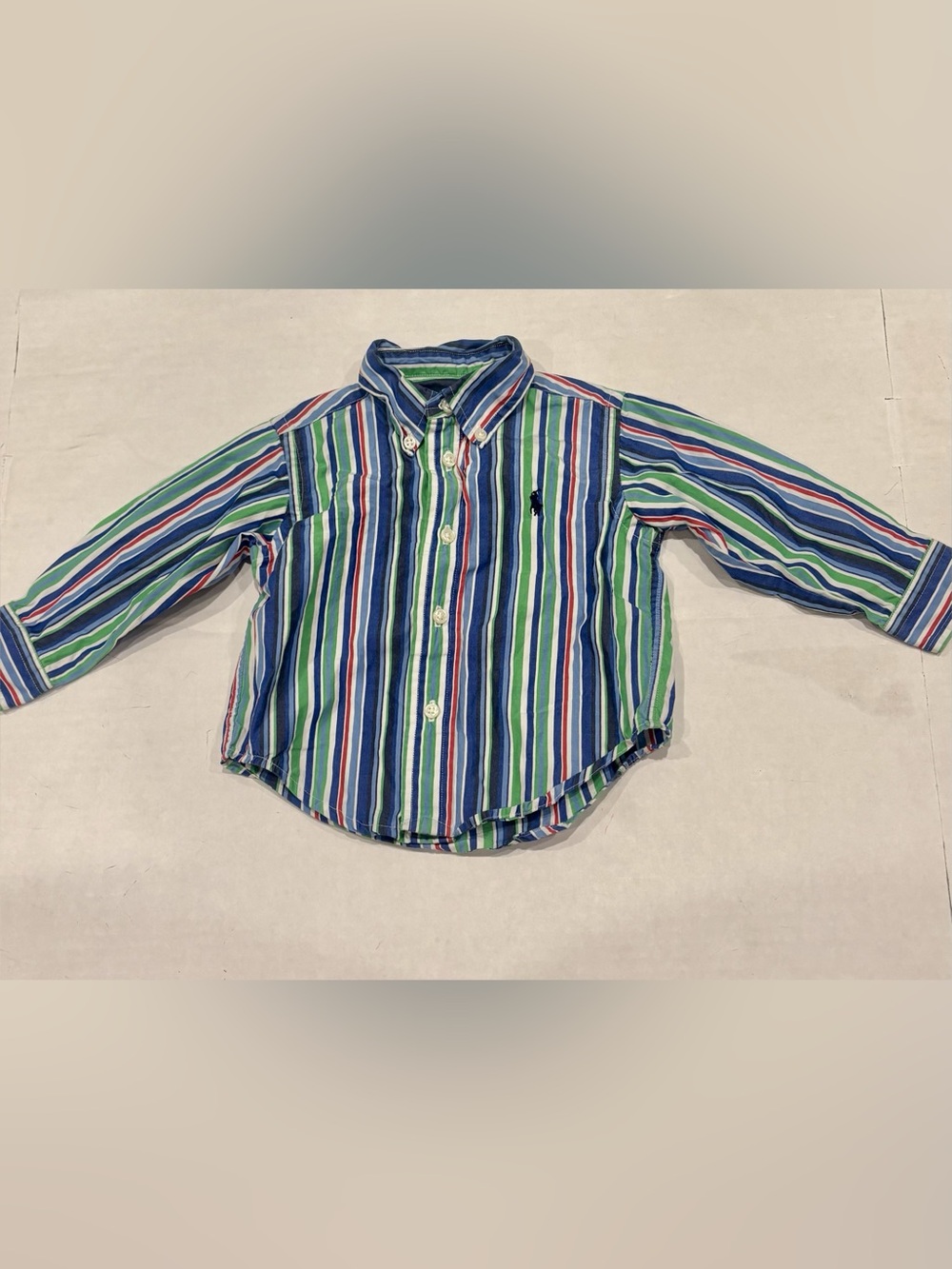 Ralph Lauren Baby 12M Striped Cotton Button Down Good